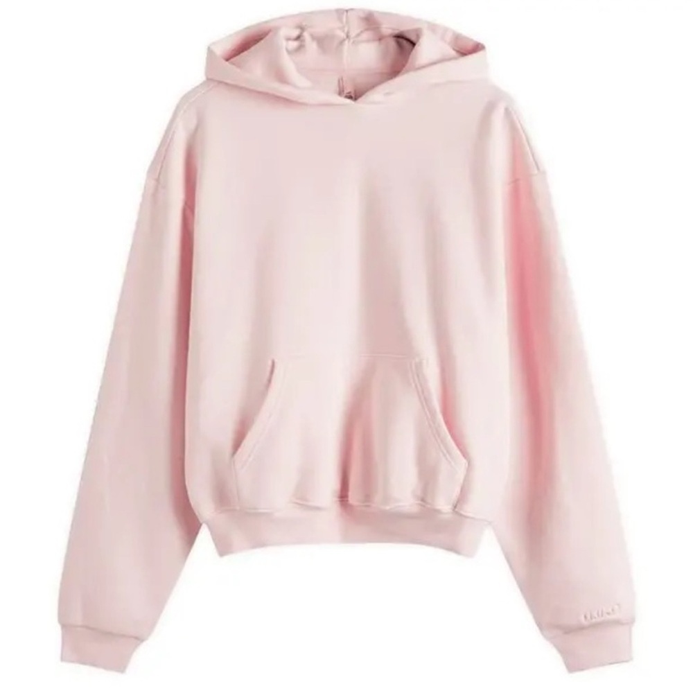 NWT COTTON FLEECE CLASSIC PULLOVER HOODIE BARELY PINK (Dep) - Picture 4 of 4